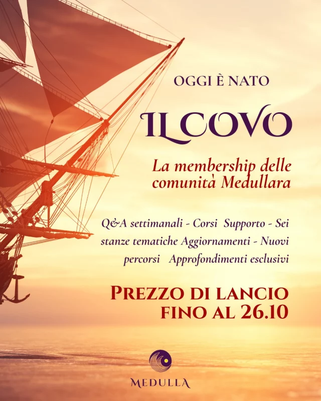 🌟 Oggi è nato il Covo delle Medullare, uno spazio online riservato per le briganti del mio ❤️ 

Entrando nel Covo, avrai accesso a:

🌟 I miei corsi Armonia Ciclica, Premestruo Felice, e Body Literacy 
🌟 Q&A live ogni settimana su Zoom (tranne la settimana di luna nuova)
🌟 Supporto mio e della comunità delle “Medullare” 
🌟 Sei stanze tematiche con i tuoi argomenti preferiti, interagire e chiedere aiuto
🌟 Aggiornamenti,  approfondimenti e nuovi corsi esclusivi

E' il progetto più coraggioso e ambizioso che abbia mai creato, e ciò che mi rende davvero orgogliosa è che è uno strumento di giustizia economica e sociale per tutte le donne: SCEGLI TU QUANTO PAGARE a seconda della tua disponibilità di spesa

Commenta "COVO" e ti mando tutti i dettagli
Li trovi anche al link in bio @studio_medulla 

Sono felice ed emozionata❤️

.
.
.
#studiomedulla #ciclomestruale #mestruazioni #educazionemestruale #empowermentfemminile #consapevolezza #annabuzzoni