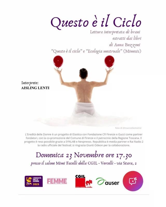Guarda che bella cosa che mi è successa 💓è emozionante poter ispirare un'artista con il mio lavoro. L'attrice Aisling Lenti porta i miei libri sul palcoscenico al festival @ereditadelledonne OFF. A Vercelli questa domenica. Se andate, e spero di sì, mandatemi delle foto 🌟

@i_bing_t @edizioni.mimesis 

#studiomedulla #ecologiamestruale #questoèilciclo #ciclomestruale #educazionemestruale
